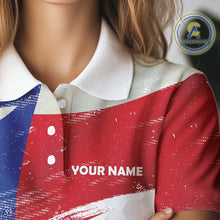 Load image into Gallery viewer, Women golf polo shirts Texas flag patriotic custom ladies golf shirts, gift for the golfers NQS9968