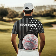 Load image into Gallery viewer, Personalized Black American flag Lightning thunder Custom Golf polo Team Shirts For Men golf apparel NQS9540