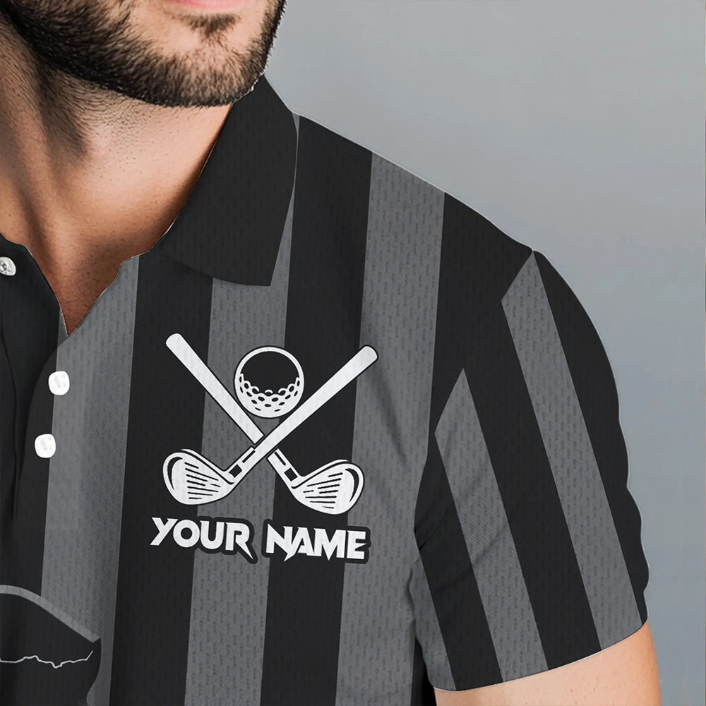 Personalized Black American flag Lightning thunder Custom Golf polo Team Shirts For Men golf apparel NQS9540