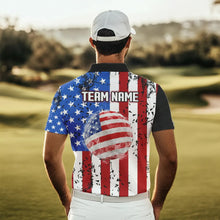 Load image into Gallery viewer, Personalized Black Camo Golf Polo Shirts For Men Custom American Flag patriotic golf shirts outfit NQS9698