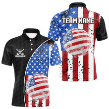 Load image into Gallery viewer, Personalized Black Camo Golf Polo Shirts For Men Custom American Flag patriotic golf shirts outfit NQS9698
