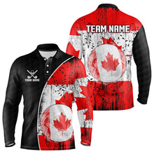 Load image into Gallery viewer, Personalized Black Camo Golf Polo Shirts For Men Custom Canadian Flag patriotic golf shirts outfit NQS9699
