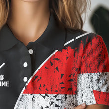 Load image into Gallery viewer, Personalized Black Camo Golf Polo Shirts For Women Custom Canadian Flag patriotic golf shirts outfit NQS9699