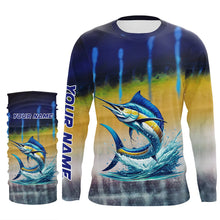 Load image into Gallery viewer, Personalized Marlin Fishing jerseys, Marlin scales UV protection performance saltwater fishing shirt NQS5254