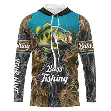 Load image into Gallery viewer, Largemouth Bass Fishing Camo Customize name sun protection long sleeve fishing shirt, personalized gift NQS474