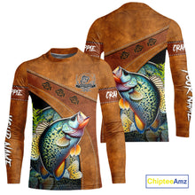 Load image into Gallery viewer, Crappie fishing UV protection custom name fishing shirts, performance shirts for men, women, kid NQS10264