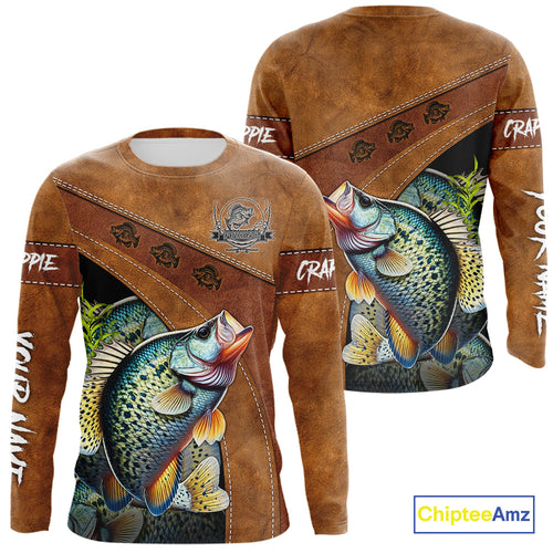 Crappie fishing UV protection custom name fishing shirts, performance shirts for men, women, kid NQS10264