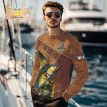 Load image into Gallery viewer, Musky fishing UV protection custom name fishing shirts, performance shirts for men, women, kid NQS10266