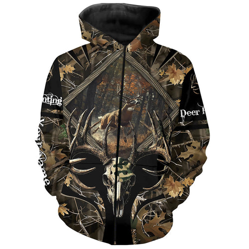 Deer Hunting Skull Camo Reaper Customize Name 3D All Over Printed Shirts Personalized gift NQS721