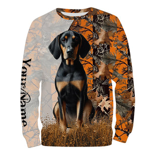 Coonhound dog hunting orange camo Custom Name Full Printing Shirts, best coon hunting dog Hunting Gift NQS4136