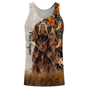 Boykin spaniel dog hunting orange camo Custom Name Full Printing Shirts, Boykin spaniel Hunting Gifts NQS4138