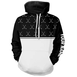 Black and White golf clubs pattern Golf Hoodies custom golf hoodie for men women NQS8726