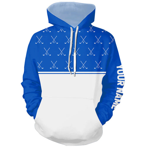 Blue and White golf clubs pattern Golf Hoodies custom golf hoodie for men women NQS8728