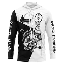Load image into Gallery viewer, Black and White Bass Fishing Custom Name 3D All Over Printed Shirts, Personalized Fishing gifts NQS355