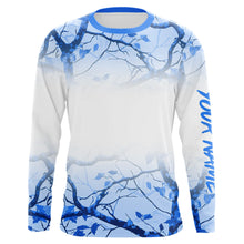 Load image into Gallery viewer, Personalized name White and Blue Camo performance long sleeve team fishing tournament shirts NQS9555