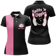 Load image into Gallery viewer, Splits&#39;n Giggles Bowling polo Shirt For Women Personalized pink retro bowling Jersey NQS5967