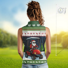 Load image into Gallery viewer, Funny Santa golf ugly Christmas pattern sleeveless Golf polo shirt custom gifts for the golfer NQS11078