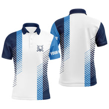 Load image into Gallery viewer, White and blue Mens golf polo shirts custom golf ball shirt for men, best men golf wear NQS6162