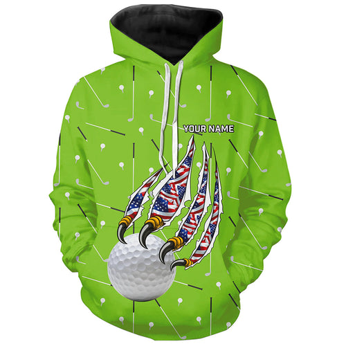 Green camo golf ball American Flag Eagle claw Golf Hoodies custom patriotic golf hoodie NQS8987