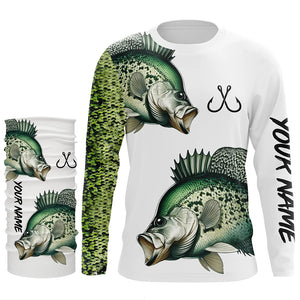 Crappie Fishing green scales Custom long sleeve Fishing Shirts, personalized Fishing jerseys NQS4982