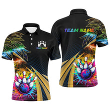 Load image into Gallery viewer, Colorful Bowling Polo, Quarter zip shirts For Men Custom Team Bowling Jerseys, Gift For Bowlers NQS8990