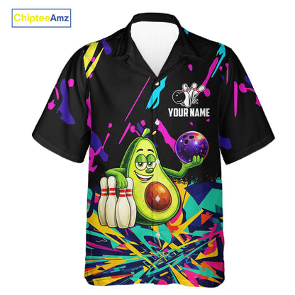Colorful bowling jerseys funny avocado Bowling Hawaiian Shirt Custom Bowling Team shirt for bowlers NQS11520