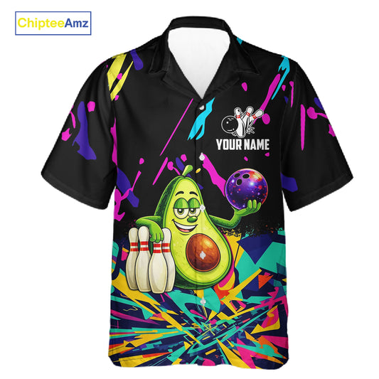 Colorful bowling jerseys funny avocado Bowling Hawaiian Shirt Custom Bowling Team shirt for bowlers NQS11520