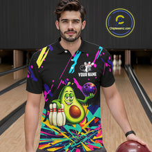 Load image into Gallery viewer, Colorful bowling jerseys funny avocado Bowling Shirts for Men Custom Bowling Team shirts for bowlers NQS11520