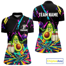 Load image into Gallery viewer, Colorful bowling jerseys funny avocado Bowling Shirts for Women Custom Bowling Team shirt for bowlers NQS11520