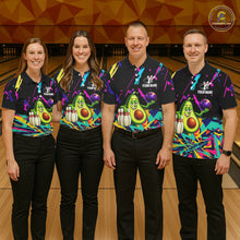 Load image into Gallery viewer, Colorful bowling jerseys funny avocado Bowling Shirts for Women Custom Bowling Team shirt for bowlers NQS11520