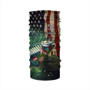 Musky Fishing American Flag Patriotic Customize fishing jerseys, personalized fishing gifts NQS481