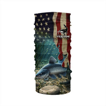 Load image into Gallery viewer, Catfish Fishing American Flag Patriotic Custom Long sleeve fishing shirt, personalized fishing gift NQS484