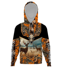 Load image into Gallery viewer, Deer Hunting Camo Custom Name 3D All over print Hoodie Orange Black - NQS64