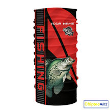 Load image into Gallery viewer, Black and red Crappie Fishing Custom UV protection Long sleeve fishing shirts For Men, Women NQS10162