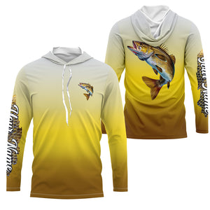 Walleye fishing Custom Name sun protection fishing jersey, Walleye fishing tournament shirts NQS3962