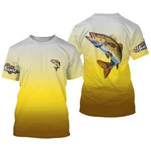 Walleye fishing Custom Name sun protection fishing jersey, Walleye fishing tournament shirts NQS3962