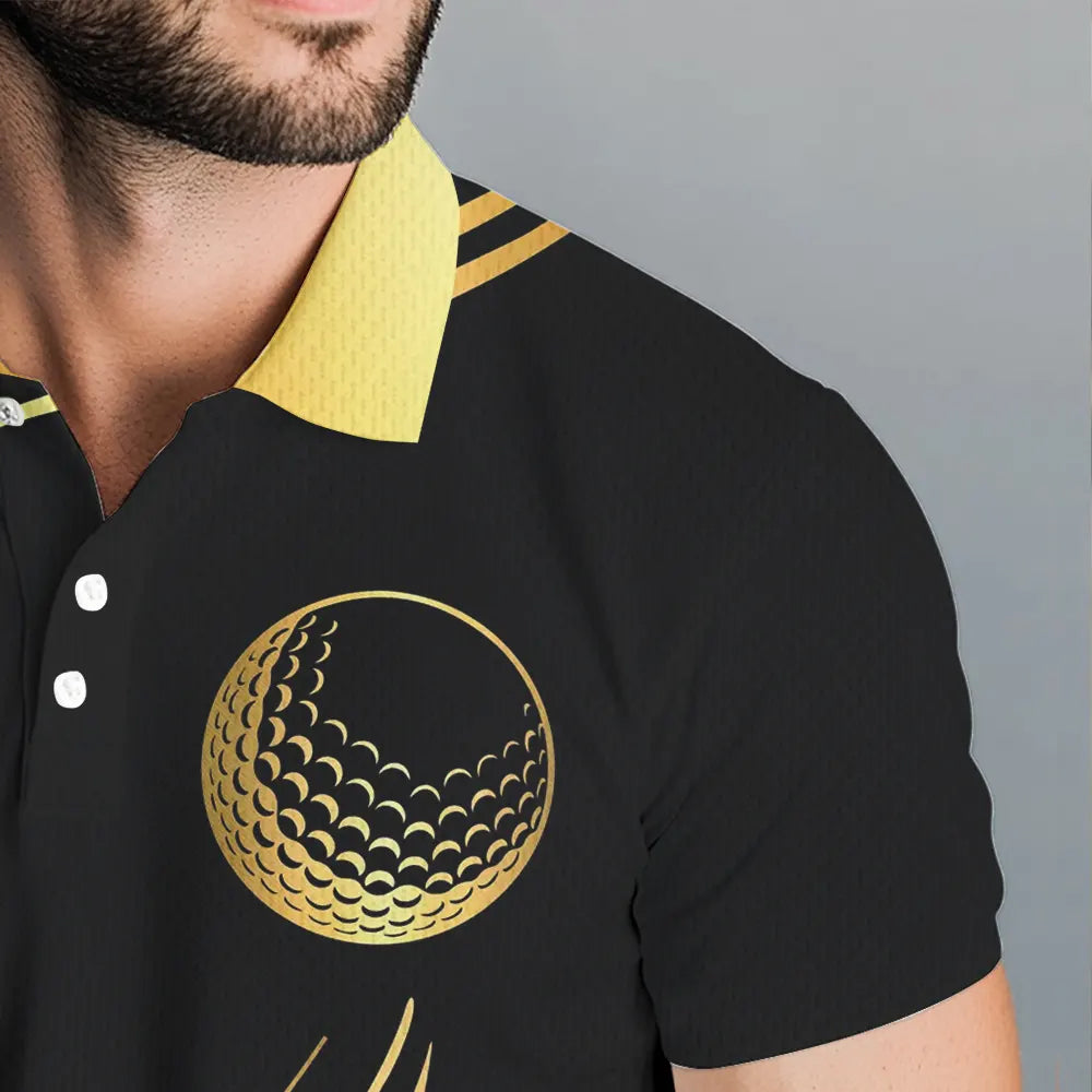 Black and Gold Mens Golf polo shirts custom golf apparel team jerseys, personalized golf gifts NQS9594