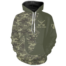 Load image into Gallery viewer, Green Camo Golf Hoodies Custom golf attire for men women, personalized golfer gifts NQS8537