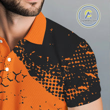 Load image into Gallery viewer, Black &amp; Orange Turkey golf Mens golf polo shirts custom Thanksgiving golf shirt, Men's golf attire NQS10722