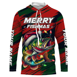 Personalized funny Christmas Walleye Fishing Shirts, Mery Fishmas Fishing gift for men, women, kid NQS9007