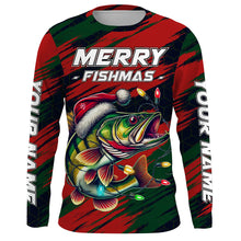 Load image into Gallery viewer, Personalized funny Christmas Walleye Fishing Shirts, Mery Fishmas Fishing gift for men, women, kid NQS9007