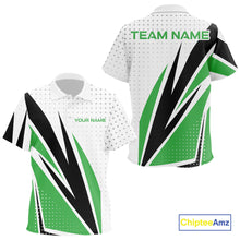 Load image into Gallery viewer, Black, White and Green Golf polo shirts For Kid custom Kid golf top, unique golf gift NQS10010