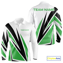 Load image into Gallery viewer, Black, White and Green Golf polo shirts For Mens custom mens golf top, unique golf gifts NQS10010