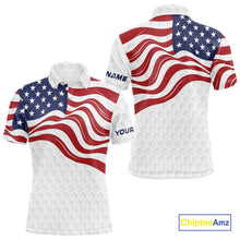 Load image into Gallery viewer, Red, White and Blue American Flag Men golf polo shirts custom men&#39;s patriotic golf apparel NQS10169