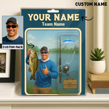 Load image into Gallery viewer, Bass Fisherman Toy box Acrylic Plaque Custom Name and Face, Personalized Bass Fishing Gifts NQS10110
