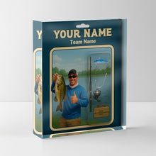 Load image into Gallery viewer, Bass Fisherman Toy box Acrylic Plaque Custom Name and Face, Personalized Bass Fishing Gifts NQS10110