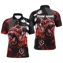 Load image into Gallery viewer, Black and Red Lion Custom Men Bowling Polo, 1/4 Zip Shirts Bowling League Shirts Team Jerseys Outfits NQS8789