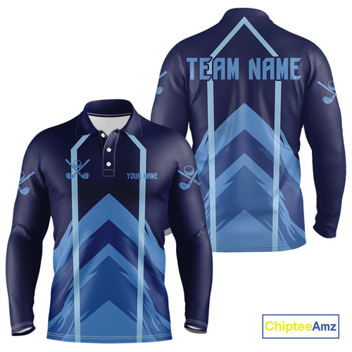 Golf polo shirts For Mens custom team mens golf top, unique golf gifts | Blue NQS10015