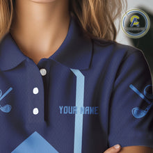 Load image into Gallery viewer, Golf polo shirts For Women custom team ladies golf top, unique golf gifts | Blue NQS10015
