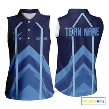 Load image into Gallery viewer, Sleeveless Golf polo shirts For Women custom team ladies golf top, unique golf gifts | Blue NQS10015